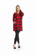 RED Brushed Check  Button Up