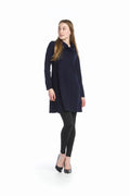 NAVY Heathered A-Line Cowl Neck Sweater Dress