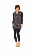 NAVY Floral Bird Print Cowl Neck Sleeveless Dress