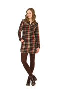 RED Plaid Collared Sweter Dress with Pockets
