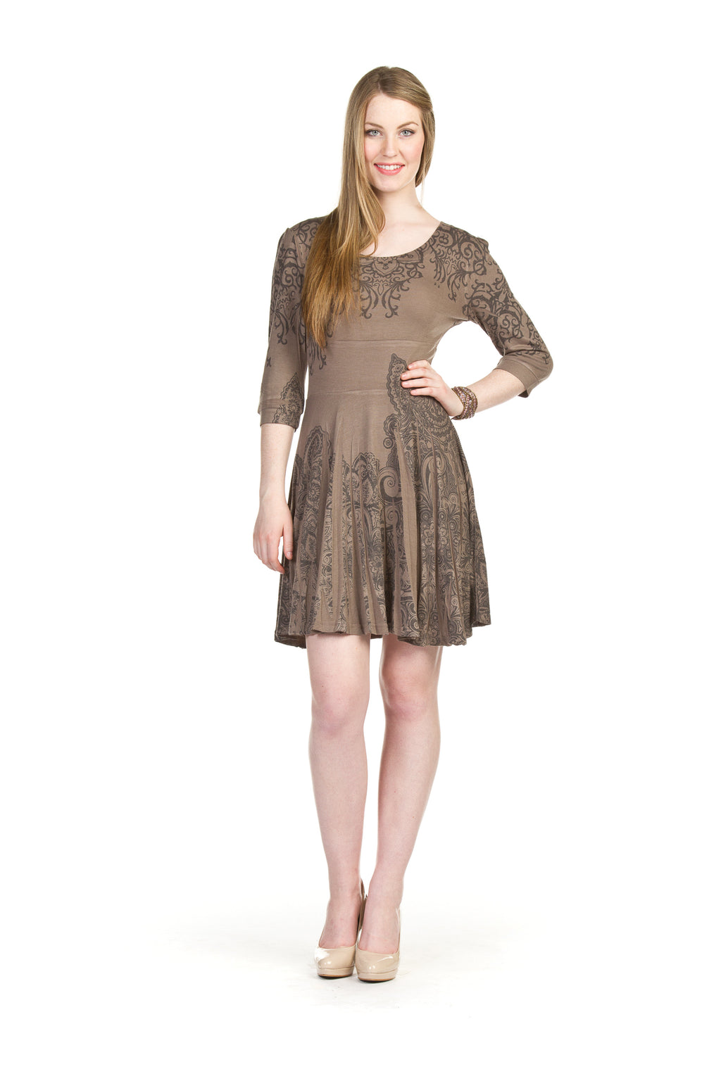 BLUE Sublimation skirt paisley print dress