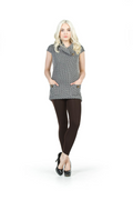 GREY Textured Drape Neck Patch Pocket Sweater Dress