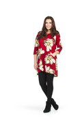 BURGN Big Floral 3/4 Sleeve w Pockets Dress