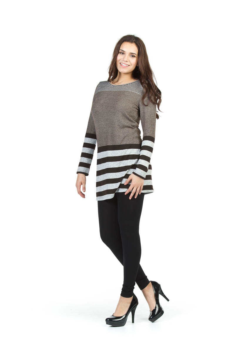 BLBEI Cold Shouler Multi Stripe Dress