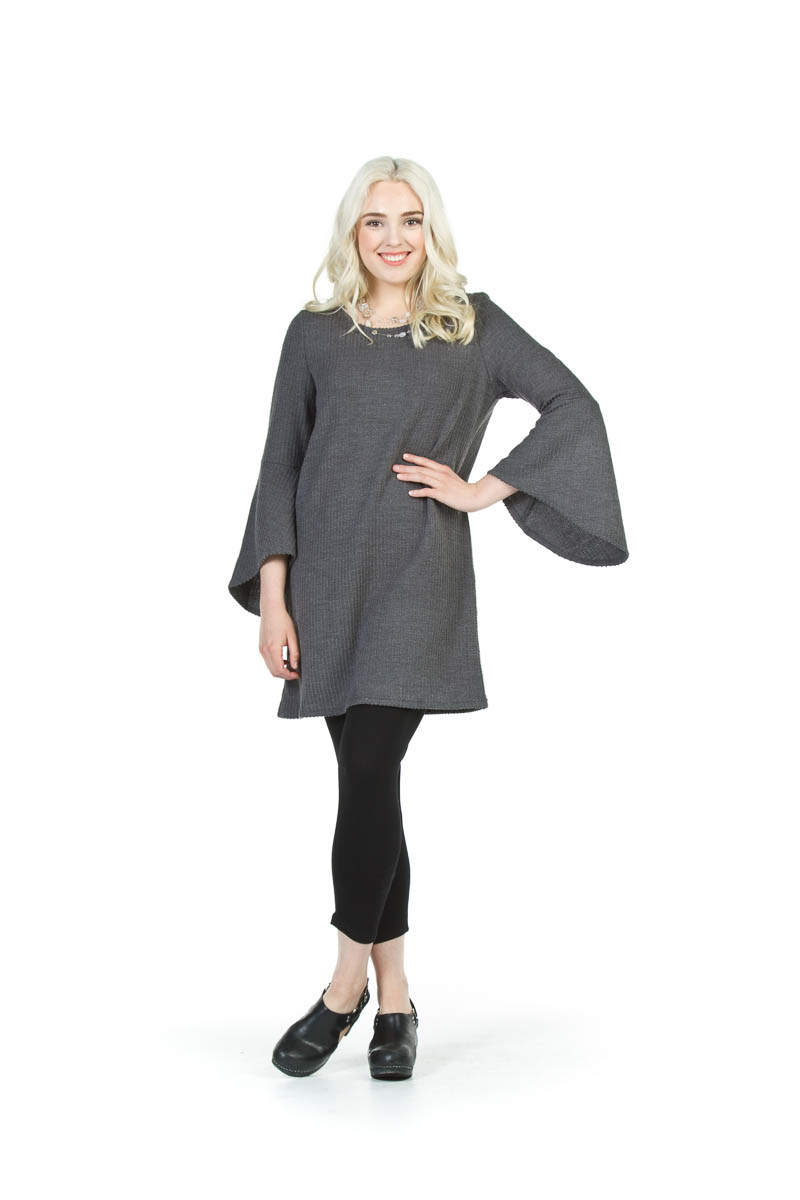 MUSTA Bell Sleeve Ribbed Sweater Dress