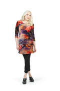 ORANG Large Floral Print Velvet Sweater Dress