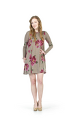 MOCHA Large Floral A-Line Sweater Dress