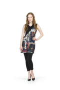 BLACK Sleeveless Cowl Neck Patchwork Sweater Dress