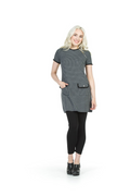 BLACK Textured Sweater Dress with Pockets