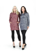 BLUE Sweater Dress with Pockets and Snood