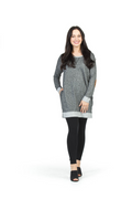 GREY Elbwo Patch  Sweater Tunic with Pockets