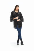BLACK Burnout Open Velvet Cardigan
