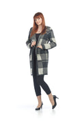 GREY Check Hooded Cardigan with Pockets