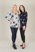 NAVY Star Print Oversized Sweatshirt