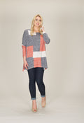 MULTI Oversized red/Blue Heathered Sweater