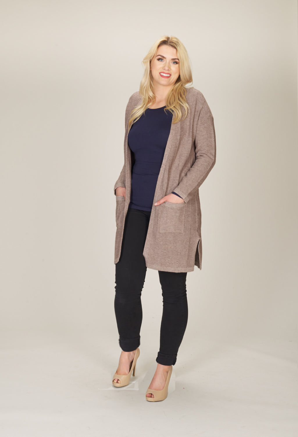 TAN Stripe Knit Cardigan