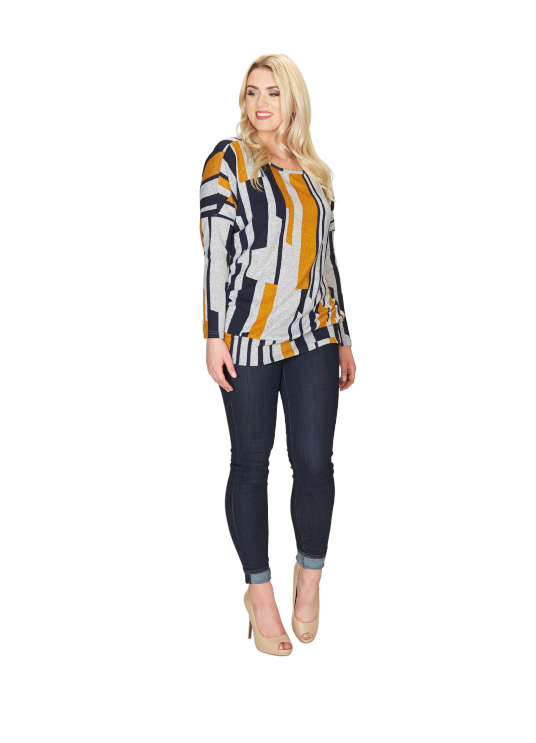 MUSTA Linear Print Oversized Sweatshirt