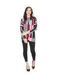 RED Linear Print Oversized Sweatshirt