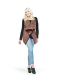ROSE Boucle Vest with Soft Fuzzy Drapy collar