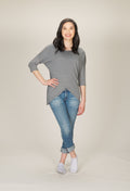 GREY Textured Layered Sweater with Zip Details
