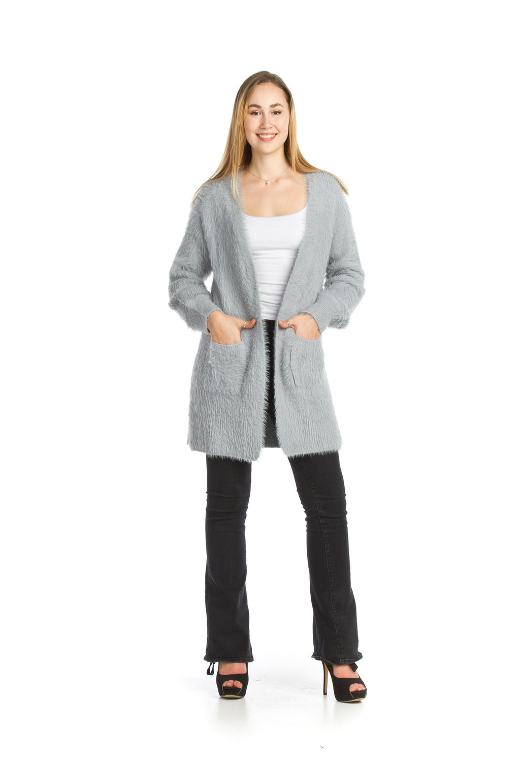 SILVE Fuzzy Long Cardigan with Pockets (3 sizes)