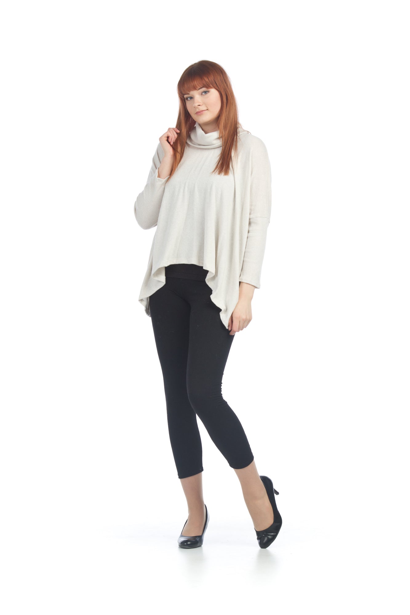 SILVE Brushed Jrsy  Top with Cowl Neck & Open Back