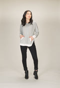 GREY Brushed Jersey Polka Dot Hoody Sweater