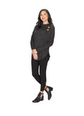 CHARC Heatherd Tunic w Drape Collar & Rib Sleeves