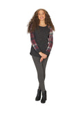 CHARC Heathered Basseball T with Plaid Sleeves