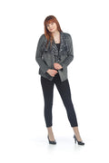GREY Soft Drape Sweater with Leopard Lining