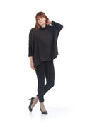 TAUPE Asymmetrical Stripe Poncho