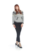GREY Fairisle Knit Hooded Sweater
