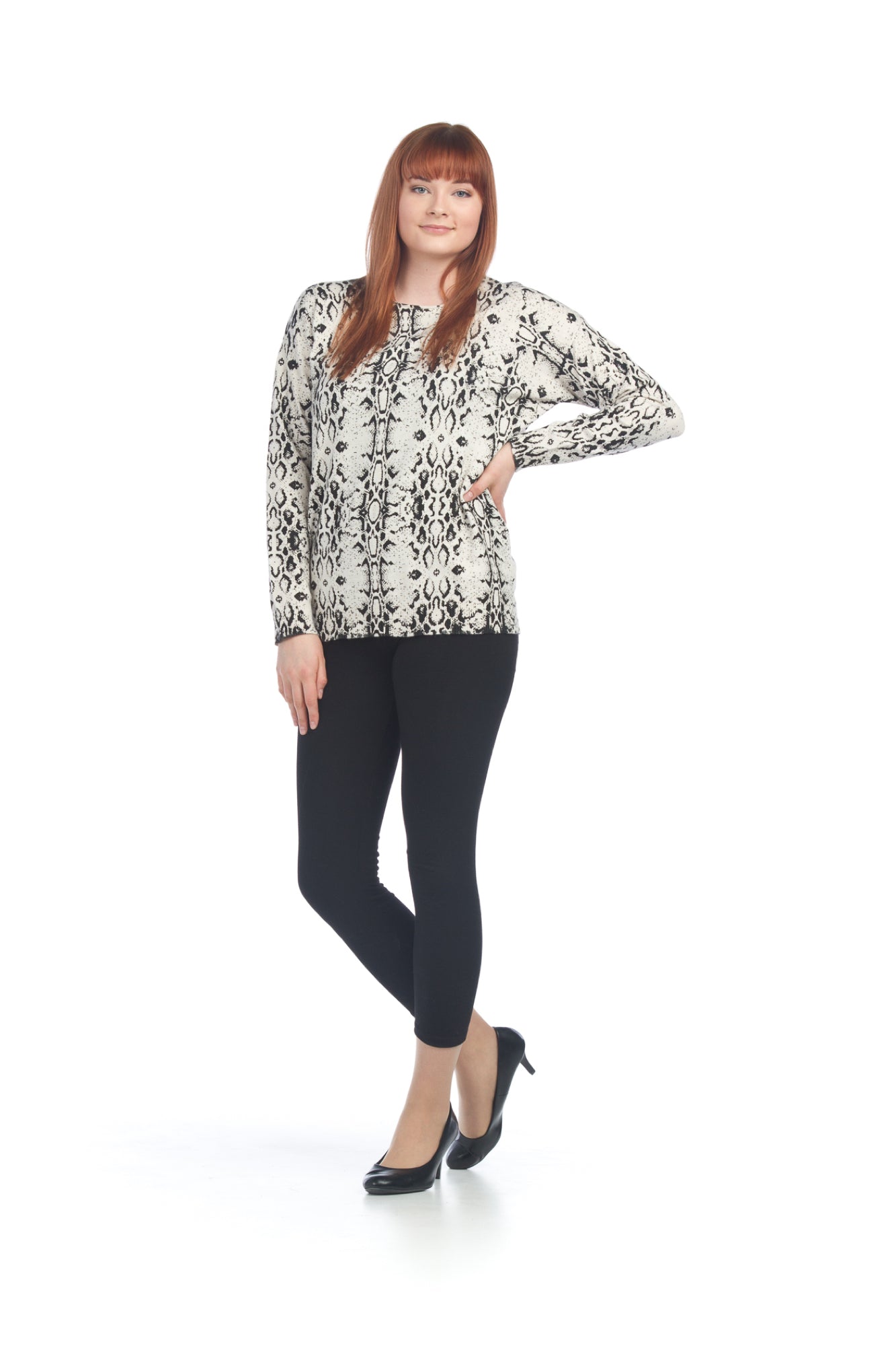 CREAM Snake Skin Print Knit Sweater Top