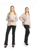 OATML Textured Knit Cowl Neck & Sleeves Sweater