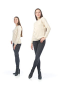 CREAM Zig Zag Design Front Sweater