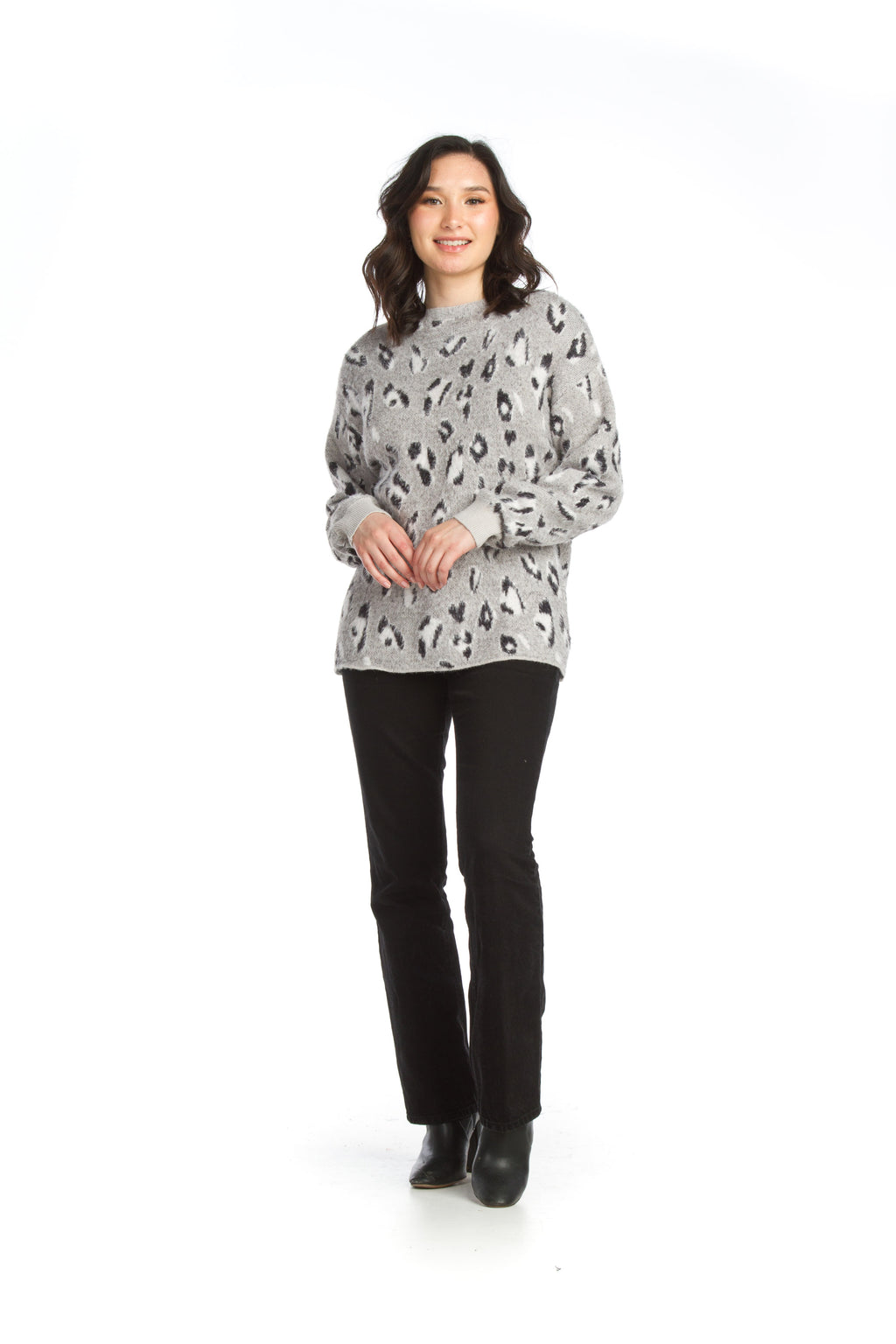 GREY Leopard Print Sweater