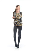 BROWN Watercolor Oversized Sweater w Banded Bottom