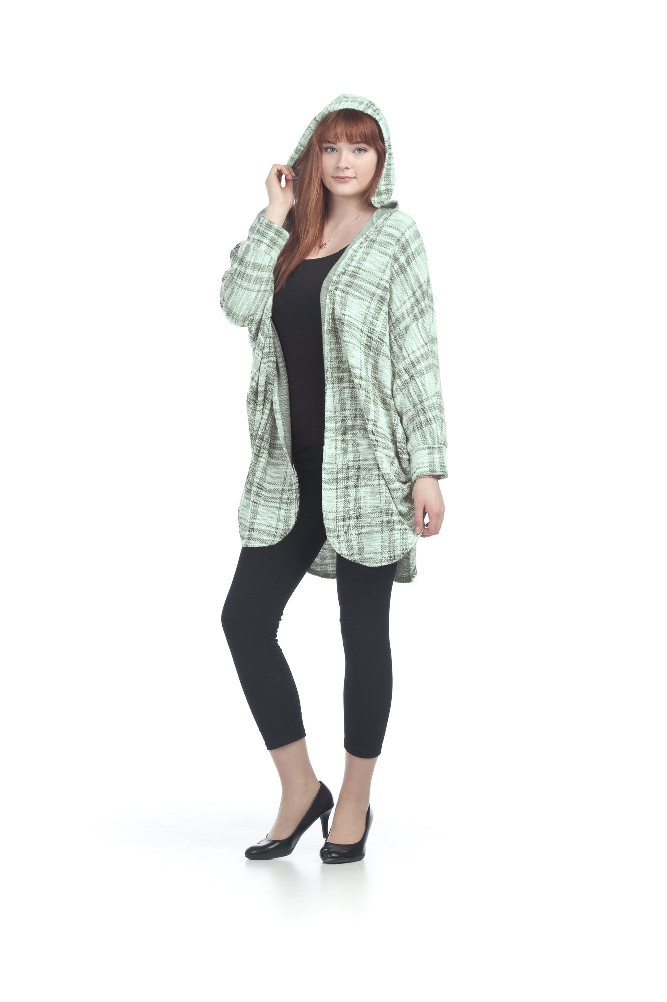 WHTBL Boucle Long Hooded Cardigan