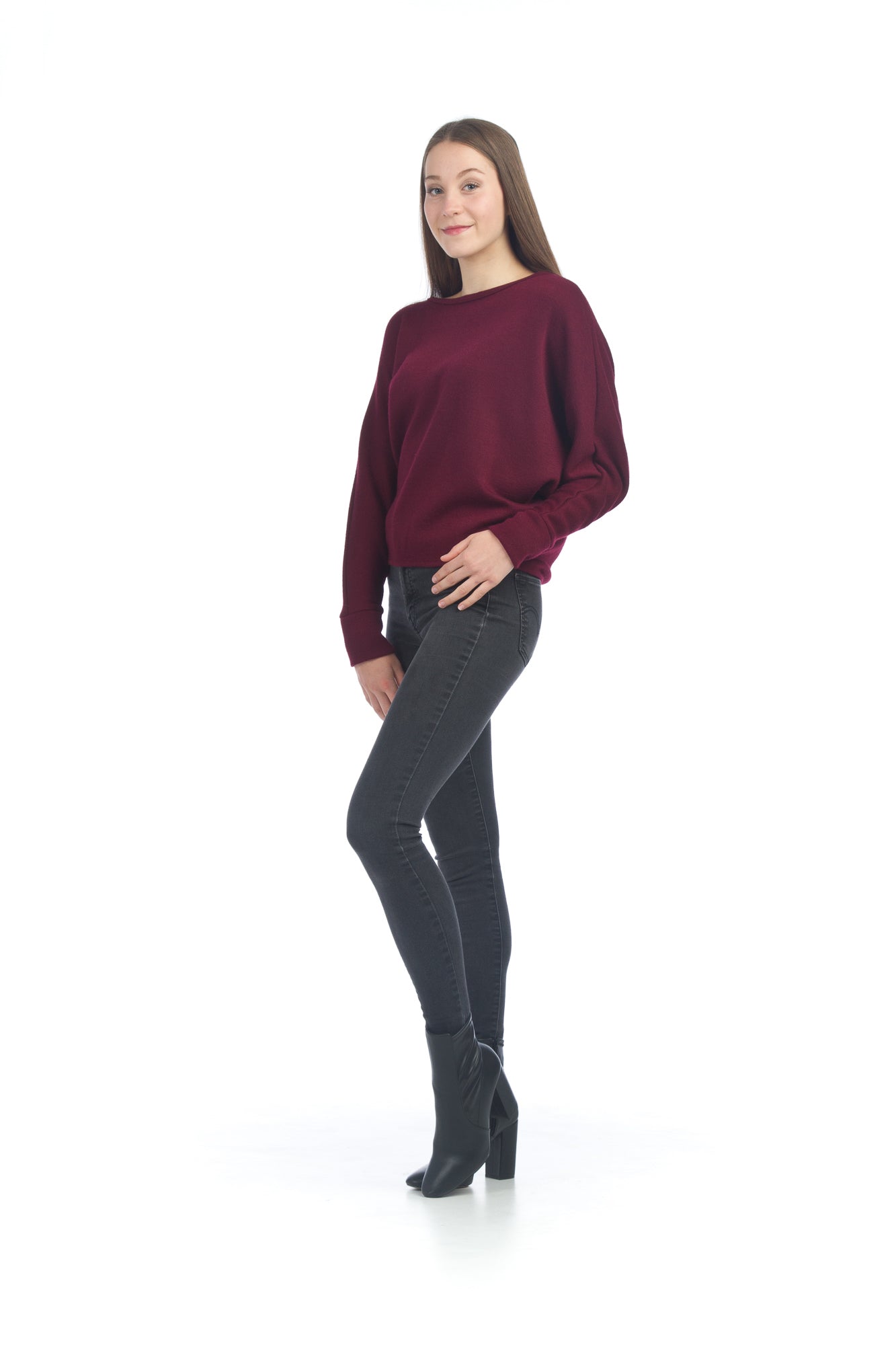 BURGN Cropped Dolman Sleeve Sweater