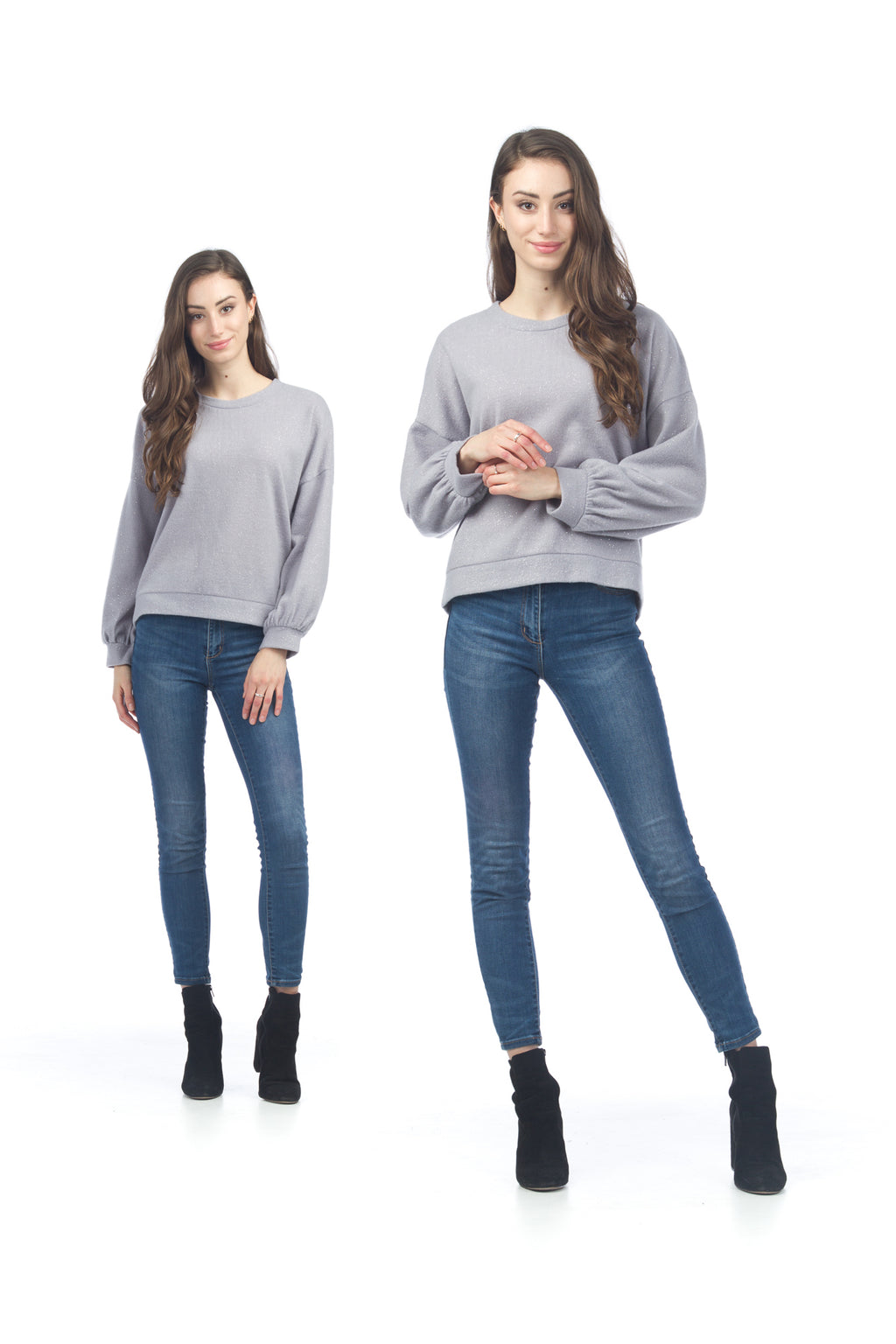 BLUSH Lurex Infused Dolman Sleeve Top