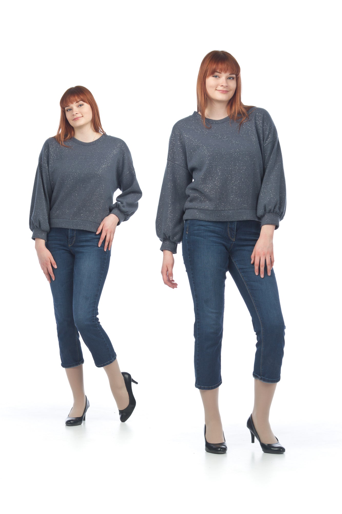 BLUSH Lurex Infused Dolman Sleeve Top