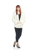CREAM Fuzzy Cardigan with Pockets