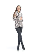 BLUSH Fuzzy Leopard Hooded Cardigan