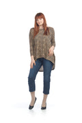 TAN Ditsy Leopard High Low Sweater