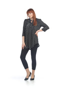 BLACK Check Pleated Tunic