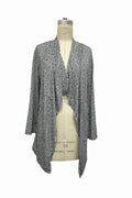 BLKWH Black  and White Print Cardigan with Pockets