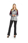 GREY Stretchy Floral Sweater with Silid Panels