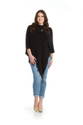 BLACK Knit Poncho with Tassles