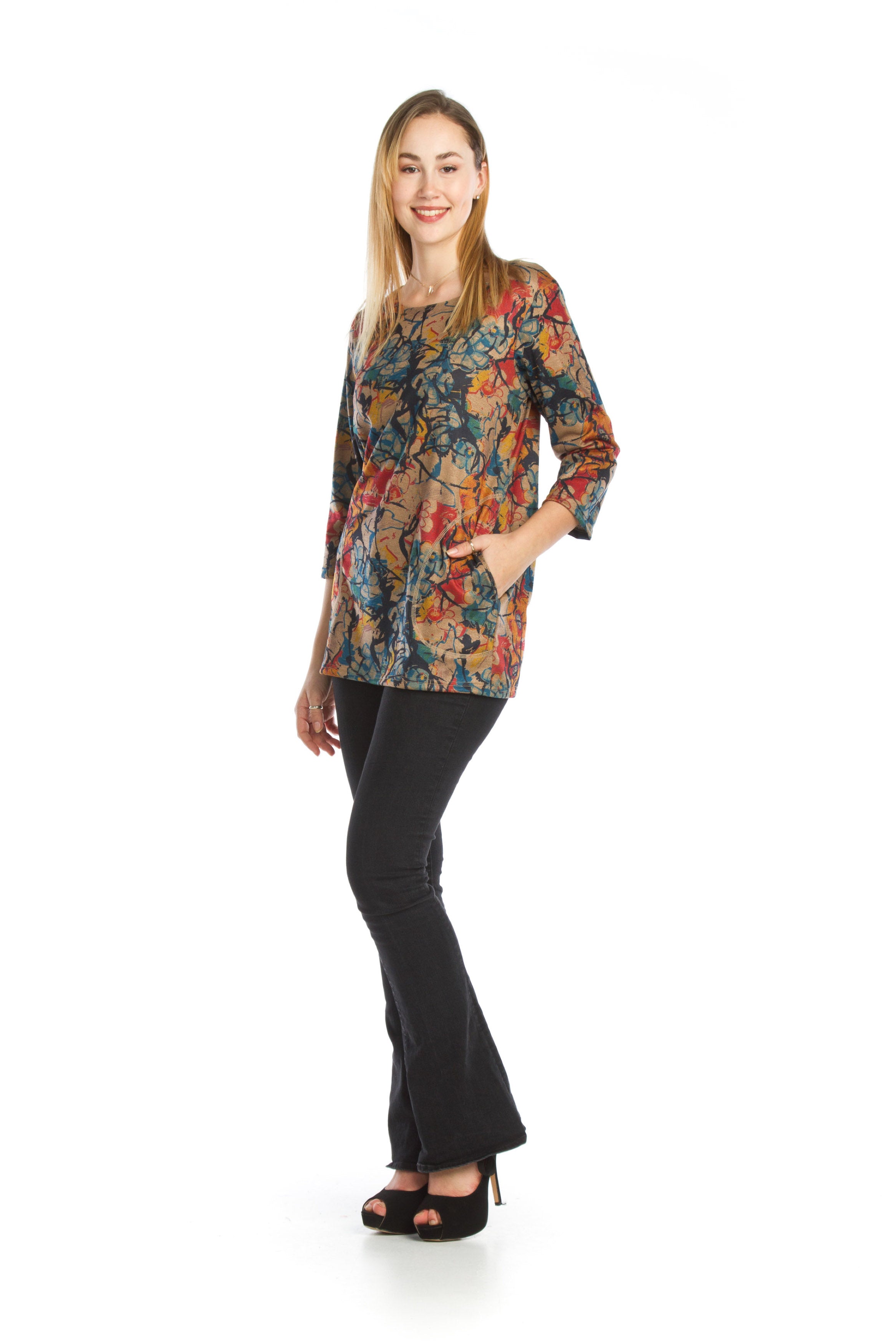 MULTI Floral Oversized Tunic with Pockets
