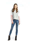 GREY Color Blocked Hoody with Pockets